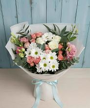 Букет цветов из:  Розы, Лизиантусы и Хризантемы в Кулунде