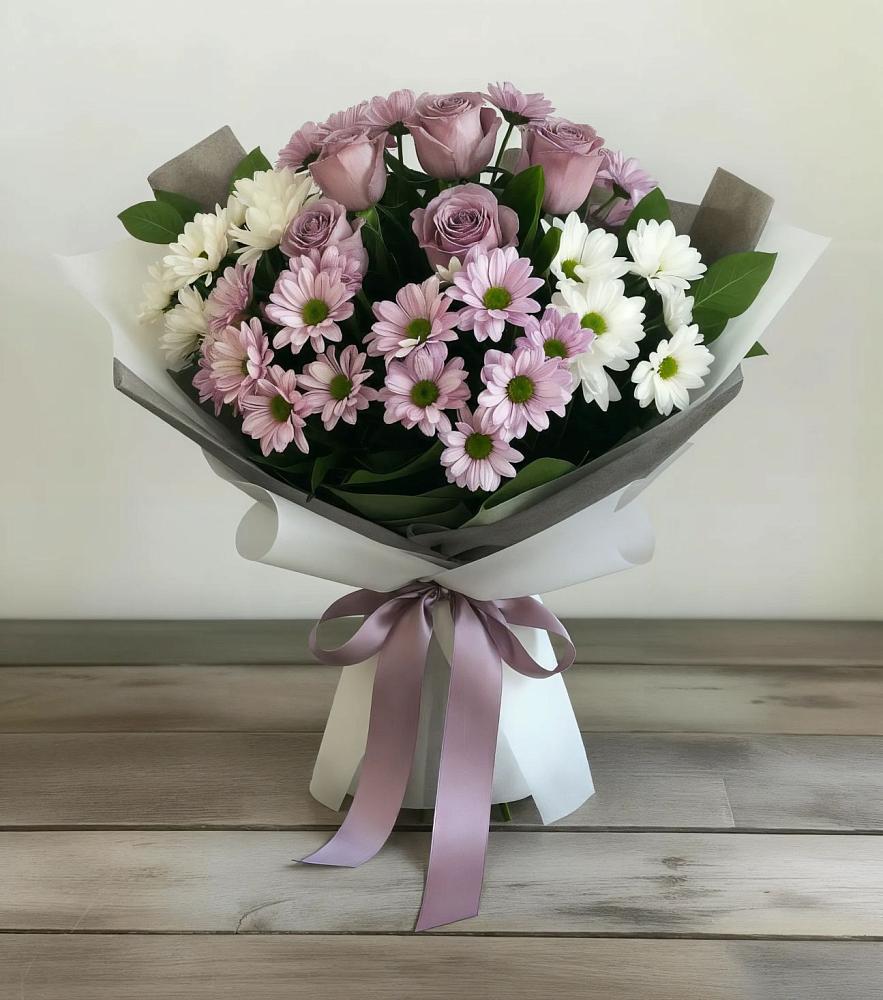 Букет цветов из: Хризантемы и Розы в Кулунде