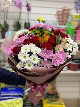 Букет цветов из:  Розы, Хризантемы и Альстромерии #REPLACE_PRED# Кулунде