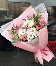 Букет цветов из:  Розы, Лизиантусы и Хризантемы в Кулунде