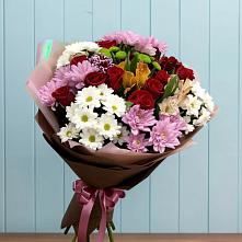 Букет цветов из:  Розы, Хризантемы и Альстромерии #REPLACE_PRED# Кулунде