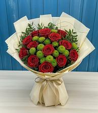 Букет цветов из:  Розы и Хризантемы #REPLACE_PRED# Кулунде